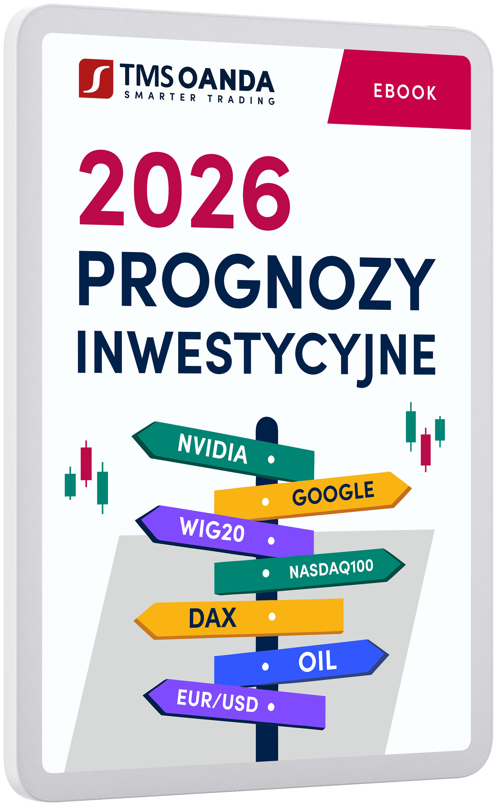 Ipad przekręcony w prawo z wyświtloną okładką e-booka.